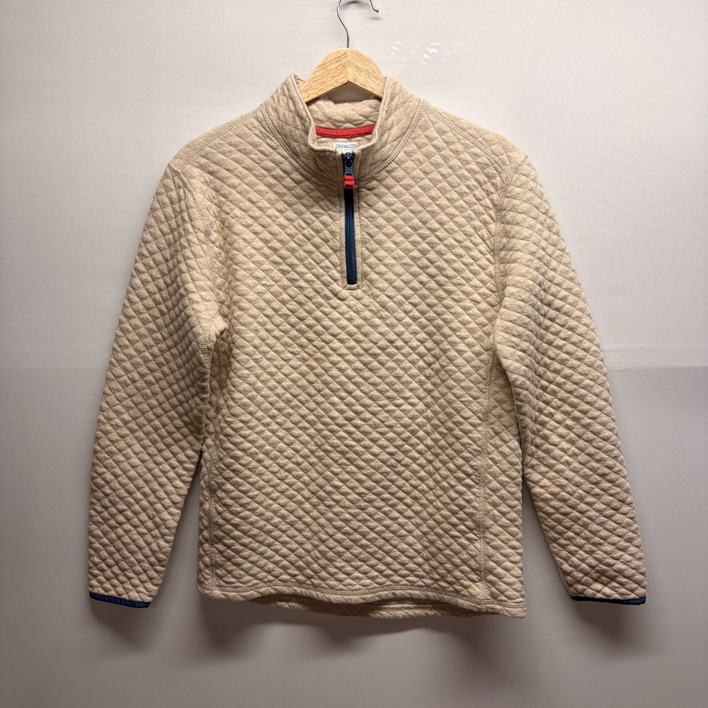 Crewcuts Quilted Quarter Zip Pullover XL 12/14 Preppy Academia Gorpcore Oatmeal